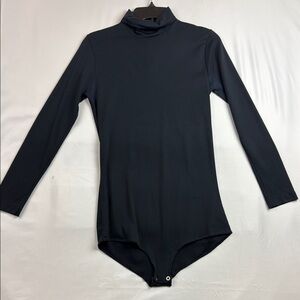Children's Black Long-Sleeve Turtleneck Bodysuit